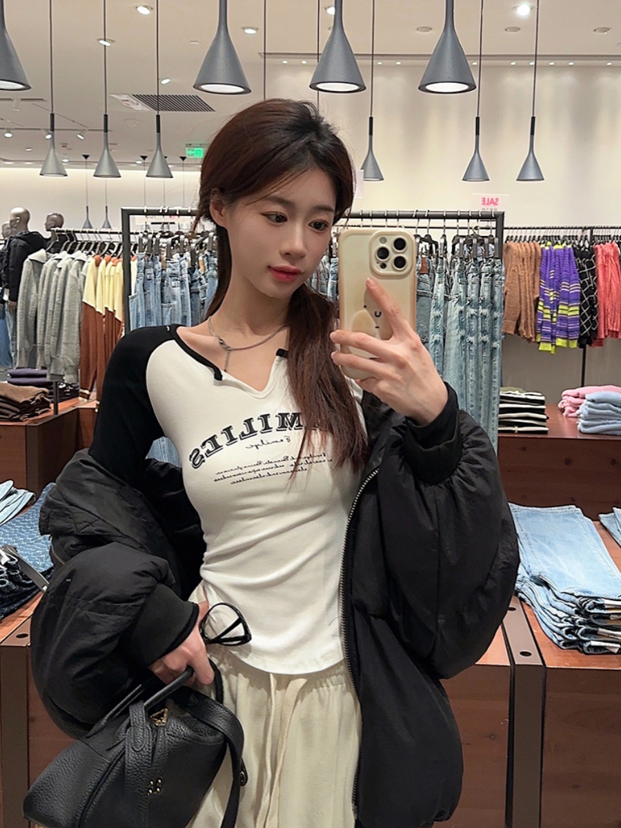 Spicy Girl Group Style Jazz Top - Slim Fit Raglan Sleeve Fitted T-Shirt for K-Pop Dance Outfit - Trendy Y2K Fashion Spicy Girl Group Style Jazz Top - Slim Fit Raglan Sleeve Fitted T-Shirt for K-Pop Dance Outfit - Trendy Y2K Fashion