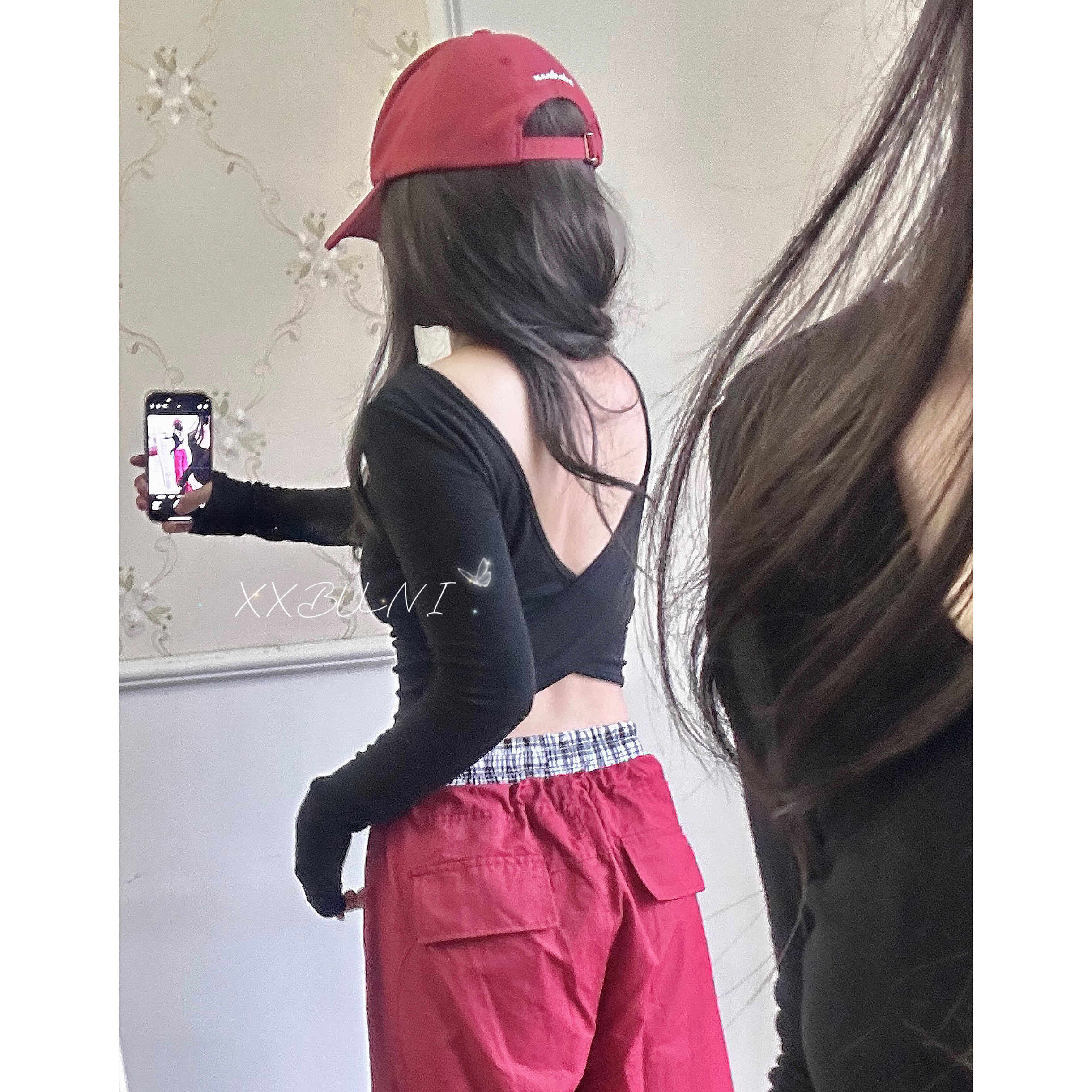 Spicy Girl Wide-Leg Hip-Hop Dance Pants - Checkered Patchwork Straight-Leg Jazz Pants with Double Waistband for Street Style Fashion Spicy Girl Wide-Leg Hip-Hop Dance Pants - Checkered Patchwork Straight-Leg Jazz Pants with Double Waistband for Street Style Fashion