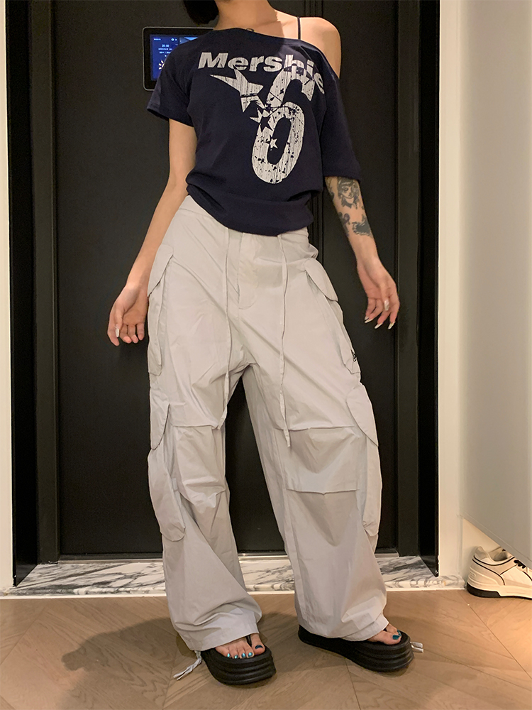 Spring 2025 Multi-Pocket Wide-Leg Work Pants for Men and Women - Loose Casual Straight Fit American Style