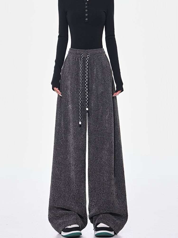 Spring New Gray Starry Sky Drawstring Casual Wide-Leg Pants for Women - Loose Slim Fit - Y2K Style Spring New Gray Starry Sky Drawstring Casual Wide-Leg Pants for Women - Loose Slim Fit - Y2K Style