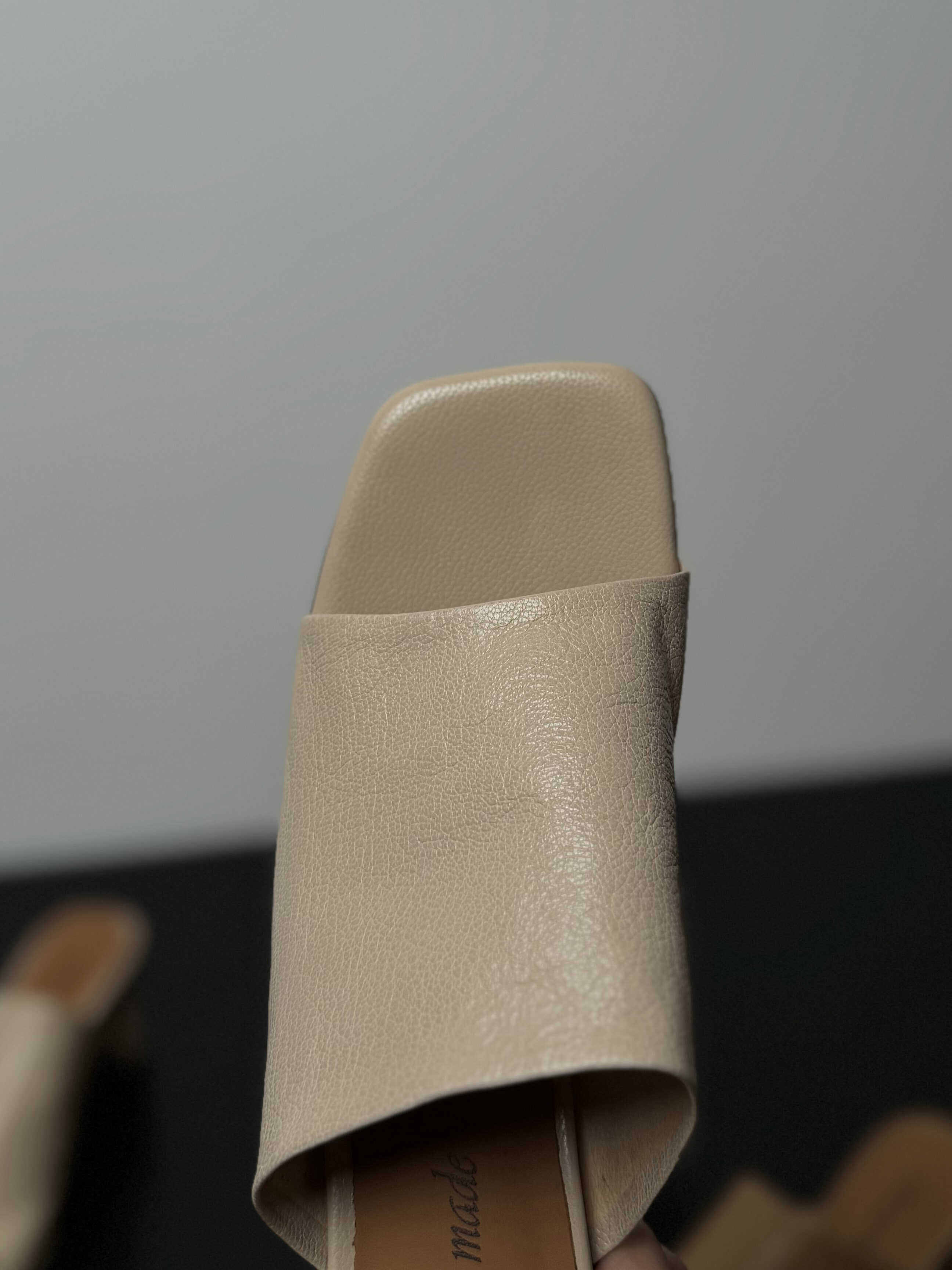 Square Toe Chunky Heel High-Heeled Sandals for Women - One-Strap Summer Slide Sandals in Genuine Leather - 2025 Style