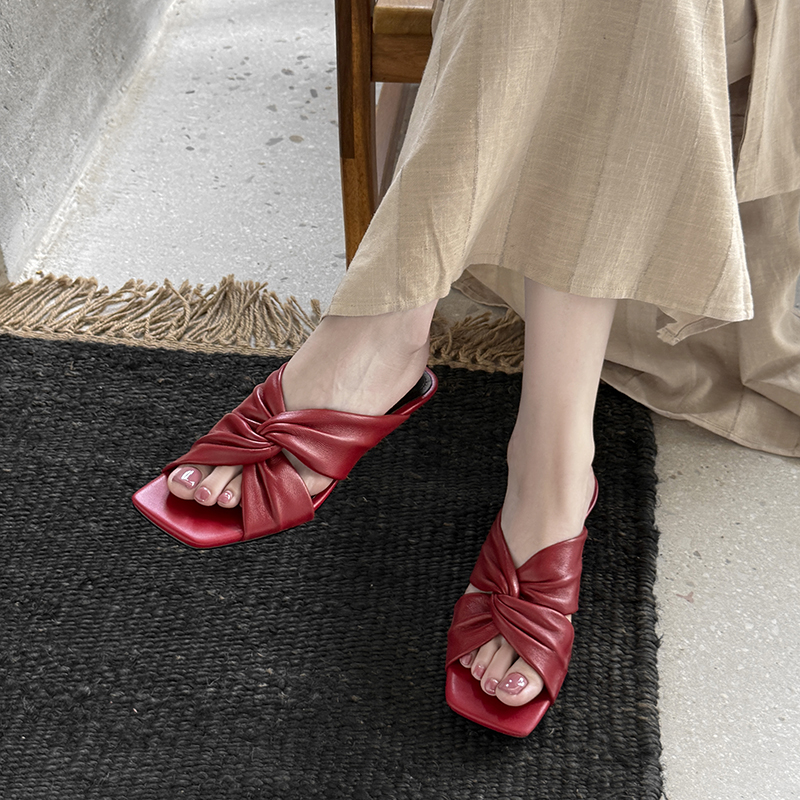 Square-Toe Open-Toe Cross-Twist Slip-On Wedge Sandals for Women - Summer Evening Breeze Outdoor Style Square-Toe Open-Toe Cross-Twist Slip-On Wedge Sandals for Women - Summer Evening Breeze Outdoor Style