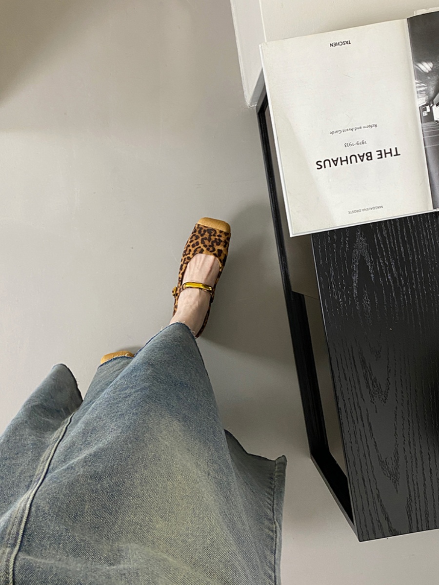 Square-Toed Genuine Leather Horsehair Height-Increasing Mary Jane Shoes for Women - 2025 Spring Style, Single Strap Fairy Flats Square-Toed Genuine Leather Horsehair Height-Increasing Mary Jane Shoes for Women - 2025 Spring Style, Single Strap Fairy Flats