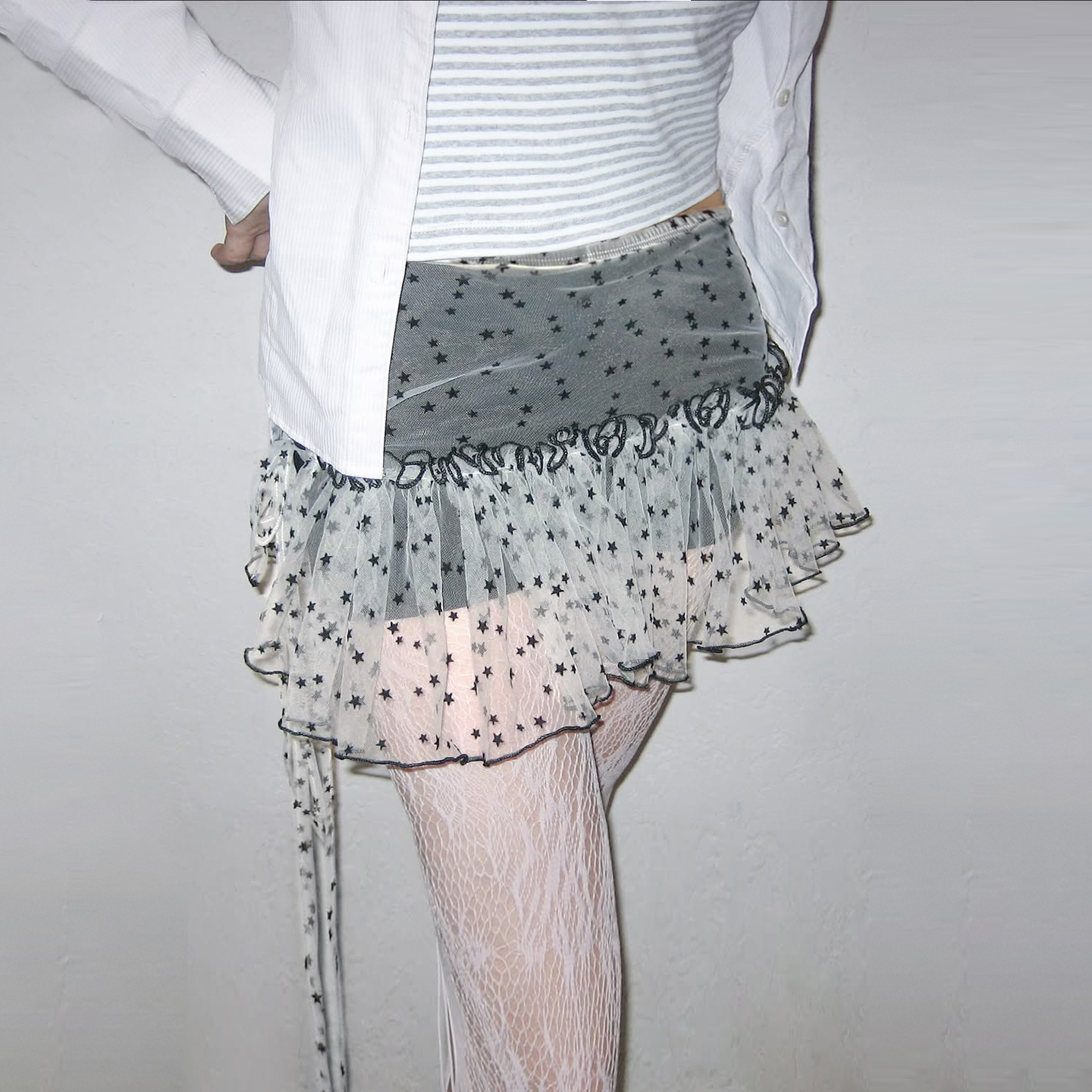 Starry Dreamy Sheer Lace Mini Skirt for Hot Girls - 90s Inspired Millennium Style Fashion Starry Dreamy Sheer Lace Mini Skirt for Hot Girls - 90s Inspired Millennium Style Fashion