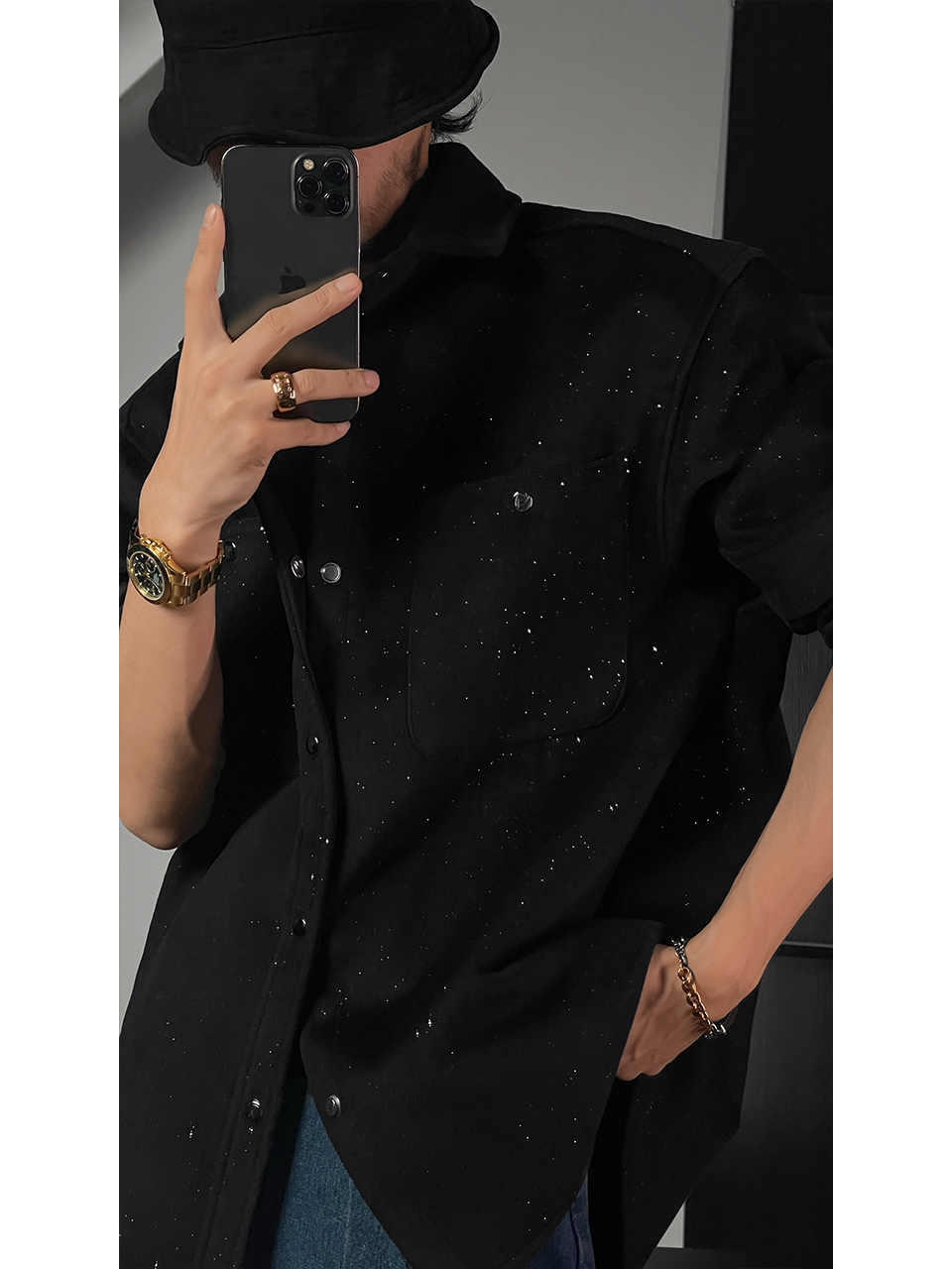 Starry Sky Loose Long Sleeve Shirt - High-End Niche Design for Autumn, Trendy Dragon Dadao Style