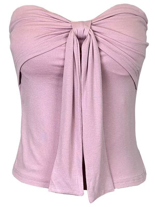 Strapless Twisted Knot Butterfly Top with Padding - Korean Dongdaemun Style, Sexy Chest-Enhancing Design for Women Strapless Twisted Knot Butterfly Top with Padding - Korean Dongdaemun Style, Sexy Chest-Enhancing Design for Women