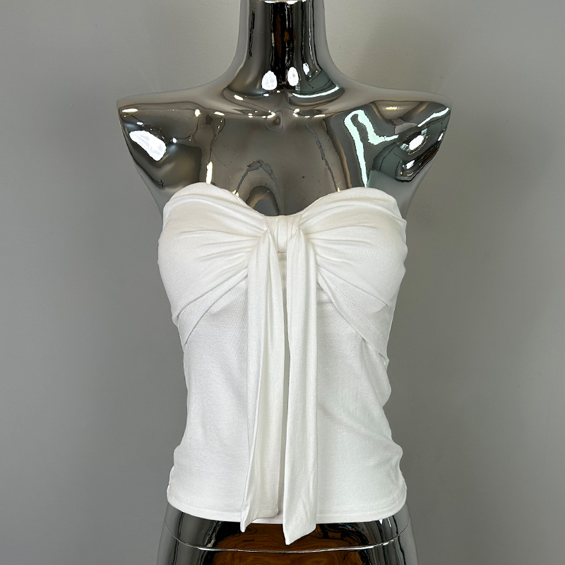 Strapless Twisted Knot Butterfly Top with Padding - Korean Dongdaemun Style, Sexy Chest-Enhancing Design for Women Strapless Twisted Knot Butterfly Top with Padding - Korean Dongdaemun Style, Sexy Chest-Enhancing Design for Women