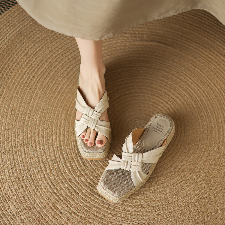 Straw-Woven Wedge High-Heeled Sandals - Summer 2025 Fashion, Beach Ready, Boho Chic, Stylish Footwear