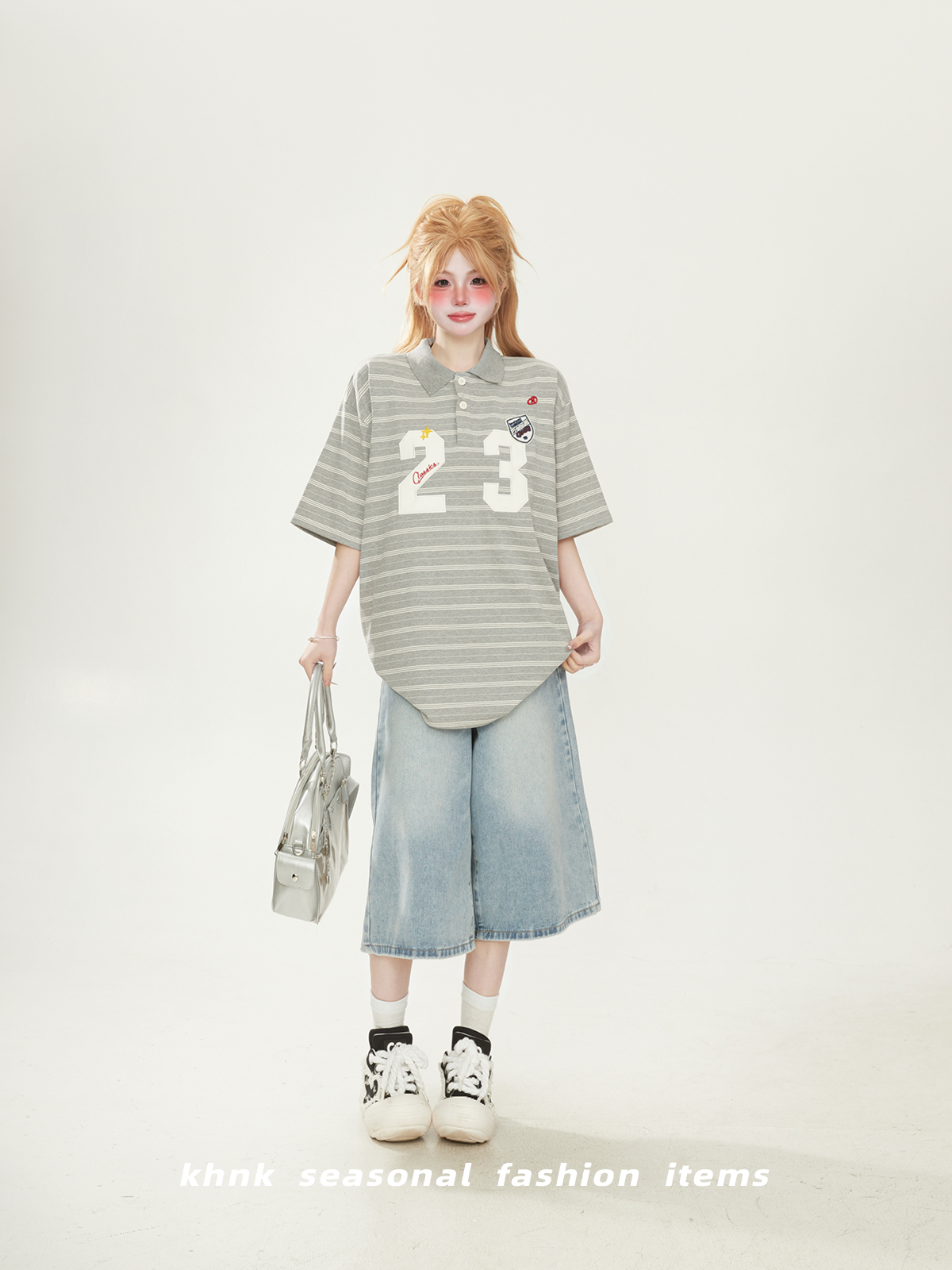 Striped Short Sleeve T-Shirt with Patch Embroidery - Japanese-Style Chic for Women and Men, Summer Loose Fit Couple Top Striped Short Sleeve T-Shirt with Patch Embroidery - Japanese-Style Chic for Women and Men, Summer Loose Fit Couple Top