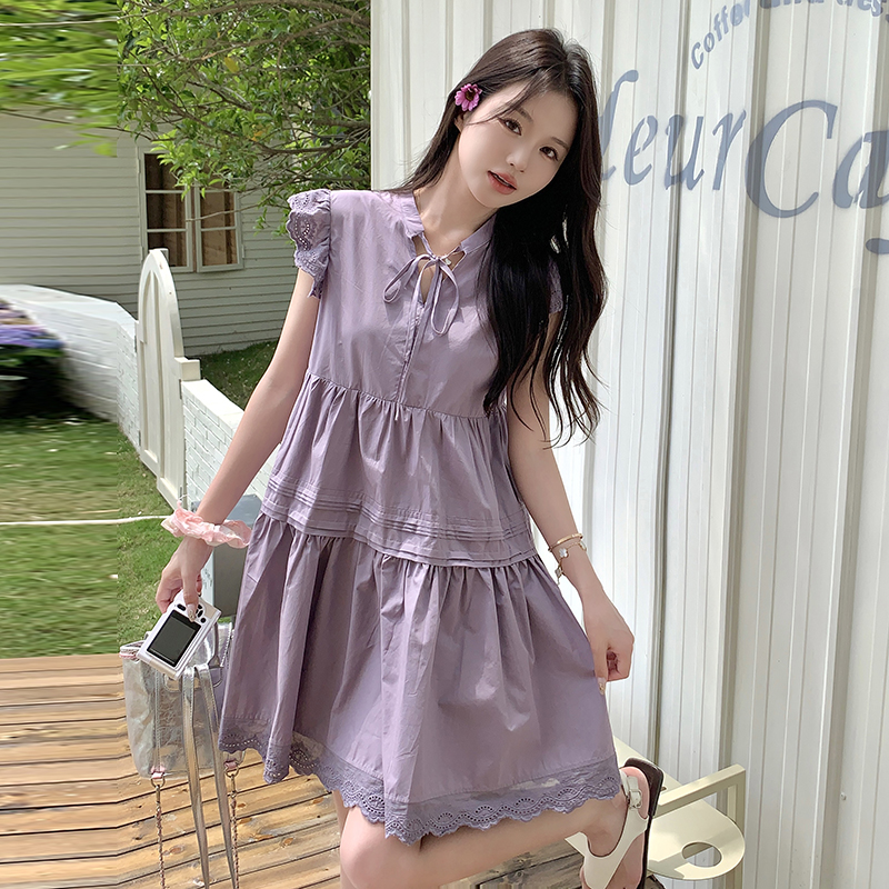 Stunning Purple Summer Dress 2025 - Short Sleeve Girl Doll Dress with Unique Design, Perfect for Y2K and Trendy Styles Stunning Purple Summer Dress 2025 - Short Sleeve Girl Doll Dress with Unique Design, Perfect for Y2K and Trendy Styles