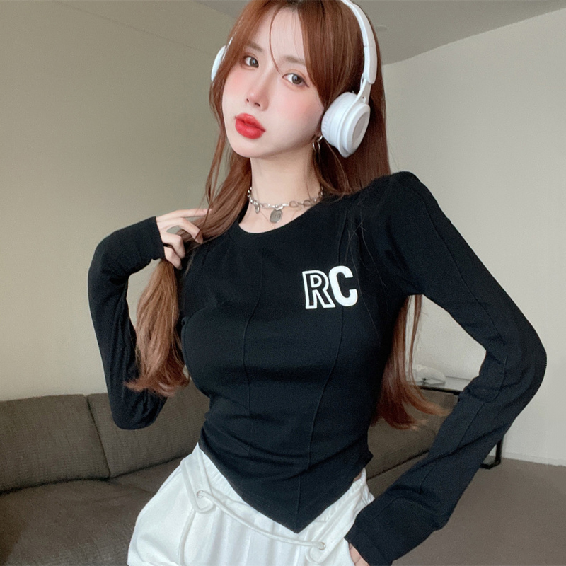 Stylish American Jazz Dance Top for Women - Unique Base Layer for Autumn & Winter, K-Pop Inspired Music Festival Outfit