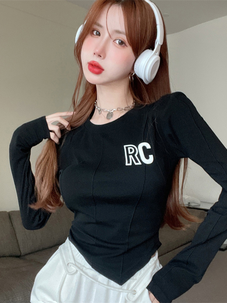 Stylish American Jazz Dance Top for Women - Unique Base Layer for Autumn & Winter, K-Pop Inspired Music Festival Outfit