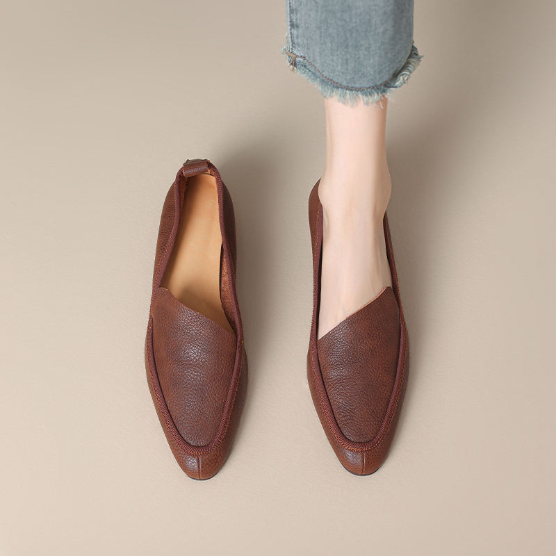 Stylish Diagonal Opening Chunky Heel Grandma Shoes for Women - Soft-Soled Loafers, Trendy Comfort Footwear