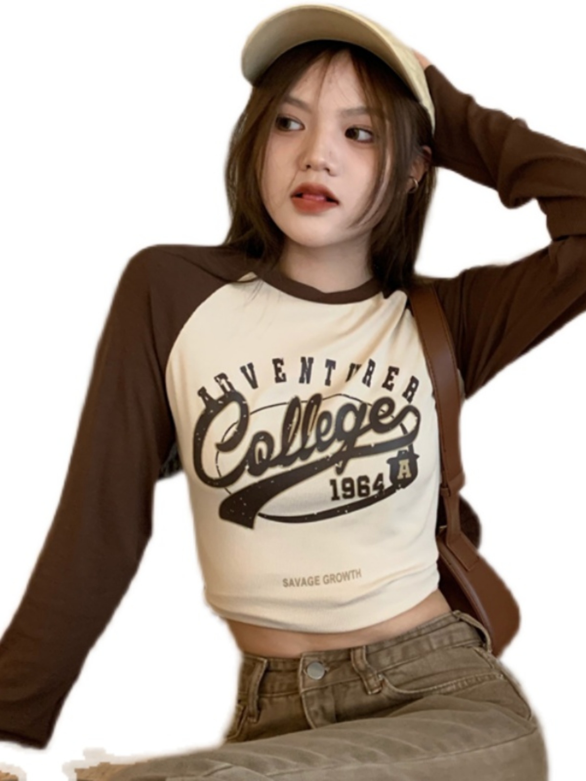 Stylish Fitted Raglan Sleeve Top for Early Autumn - Hot Girl Jazz Dance Outfit & Trendy Zumba Practice Wear Stylish Fitted Raglan Sleeve Top for Early Autumn - Hot Girl Jazz Dance Outfit & Trendy Zumba Practice Wear