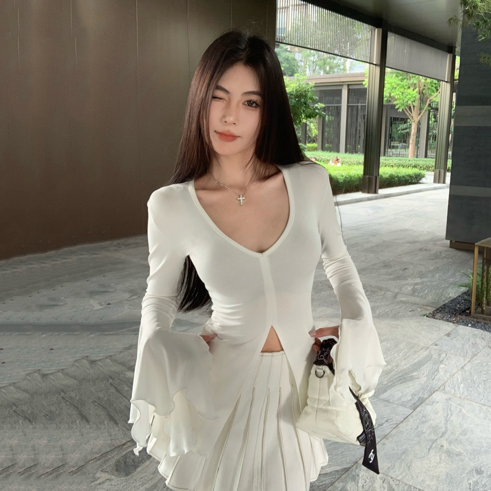 Stylish Long Sleeve T-Shirt for Women, Y2K Jazz Dance Top, K-Pop Festival Outfit, Spring Autumn Fashion Stylish Long Sleeve T-Shirt for Women, Y2K Jazz Dance Top, K-Pop Festival Outfit, Spring Autumn Fashion