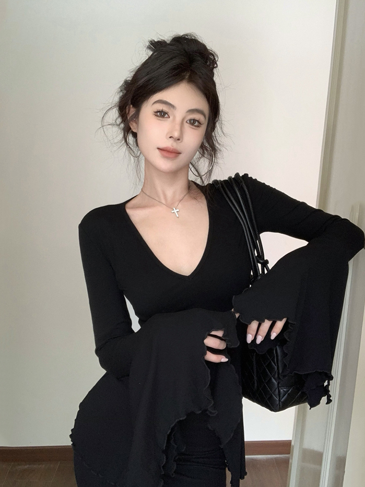 Stylish Long Sleeve T-Shirt for Women, Y2K Jazz Dance Top, K-Pop Festival Outfit, Spring Autumn Fashion Stylish Long Sleeve T-Shirt for Women, Y2K Jazz Dance Top, K-Pop Festival Outfit, Spring Autumn Fashion