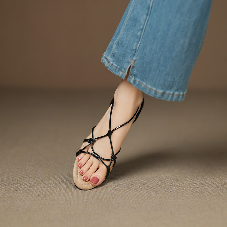 Stylish Slim Strap Roman Sandals - Trendy Summer Footwear for Effortless Y2K Style Stylish Slim Strap Roman Sandals - Trendy Summer Footwear for Effortless Y2K Style