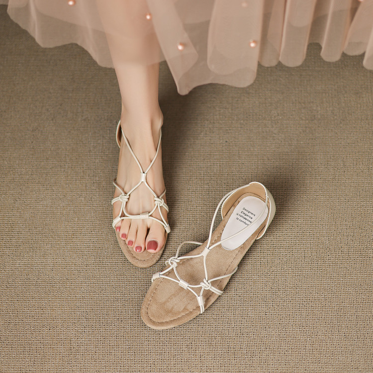 Stylish Slim Strap Roman Sandals - Trendy Summer Footwear for Effortless Y2K Style Stylish Slim Strap Roman Sandals - Trendy Summer Footwear for Effortless Y2K Style