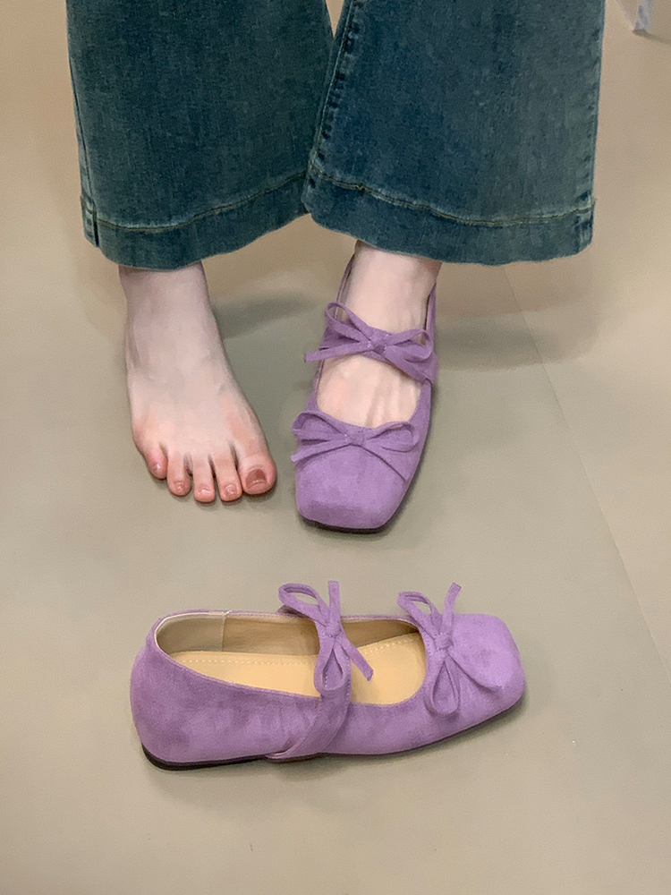 Suede High-Heeled Bow Mary Jane Shoes - Versatile Commuter Footwear for Skirts and Dresses, Stylish Everyday Wear Suede High-Heeled Bow Mary Jane Shoes - Versatile Commuter Footwear for Skirts and Dresses, Stylish Everyday Wear