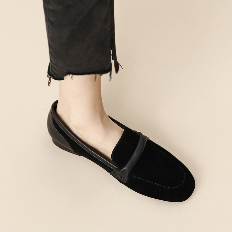 Suede Slip-On Loafers for Women - Versatile Retro Oxford Flat Shoes with Soft Sole