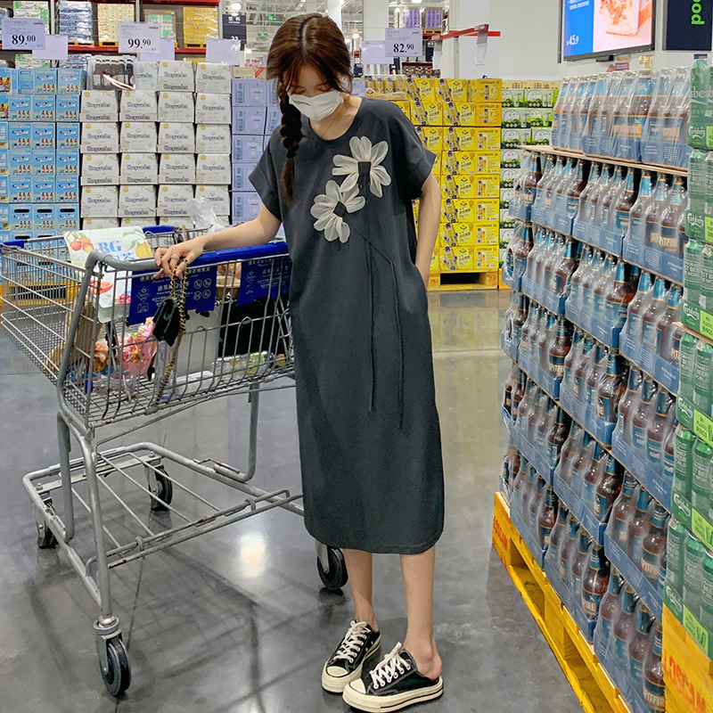 Summer 2025 Casual Loose T-Shirt Dress for Women - Unique Straight Long Style, Age-Reducing, Beautiful, Stunning Look