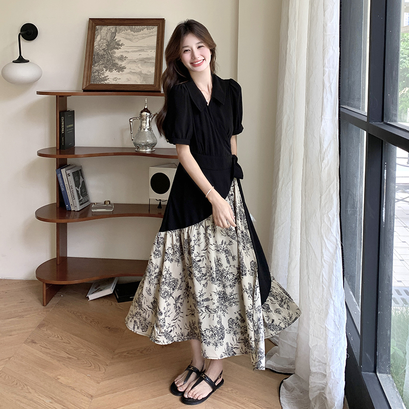 Summer 2025 Chinese-Style Faux Two-Piece Long Skirt Set Dress for Women - Unique National Wind Design, Stunning and Beautiful