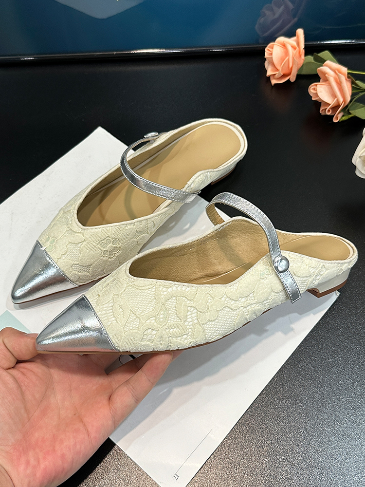 Summer 2025 French-Style Chunky-Heeled Color-Blocked Mules for Women - Genuine Leather Closed-Toe Half-Slippers for Outdoor Wear Summer 2025 French-Style Chunky-Heeled Color-Blocked Mules for Women - Genuine Leather Closed-Toe Half-Slippers for Outdoor Wear