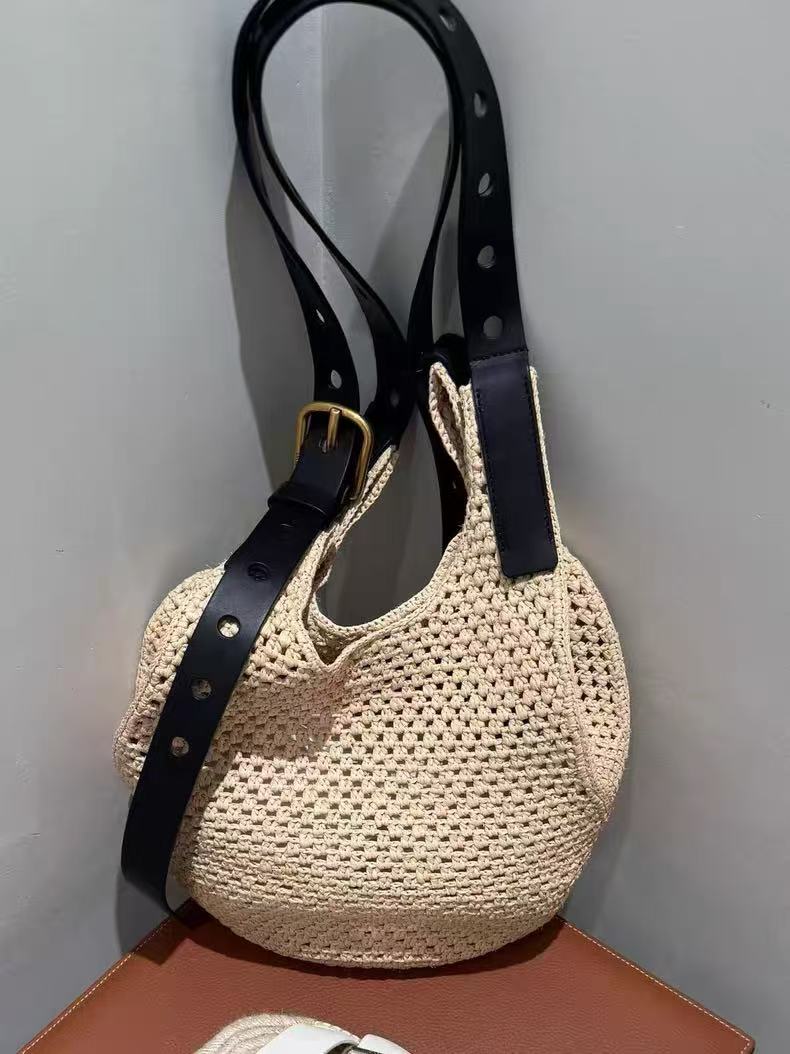 Summer 2025 Large Capacity Straw Crochet Woven Tote Bag - Stylish Shoulder & Crossbody Bag for Women