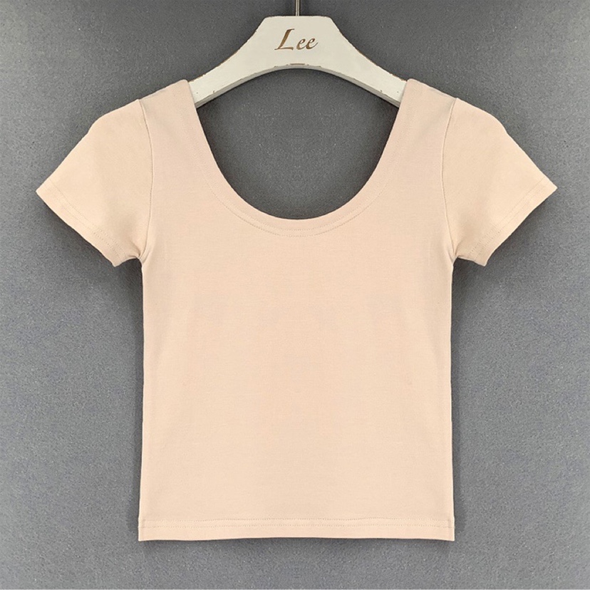 Summer 2025 Sexy Low U-Neck Women's T-Shirt with Waist-Showing Short Sleeves - Dongdaemun Korean Style Fashion Summer 2025 Sexy Low U-Neck Women's T-Shirt with Waist-Showing Short Sleeves - Dongdaemun Korean Style Fashion