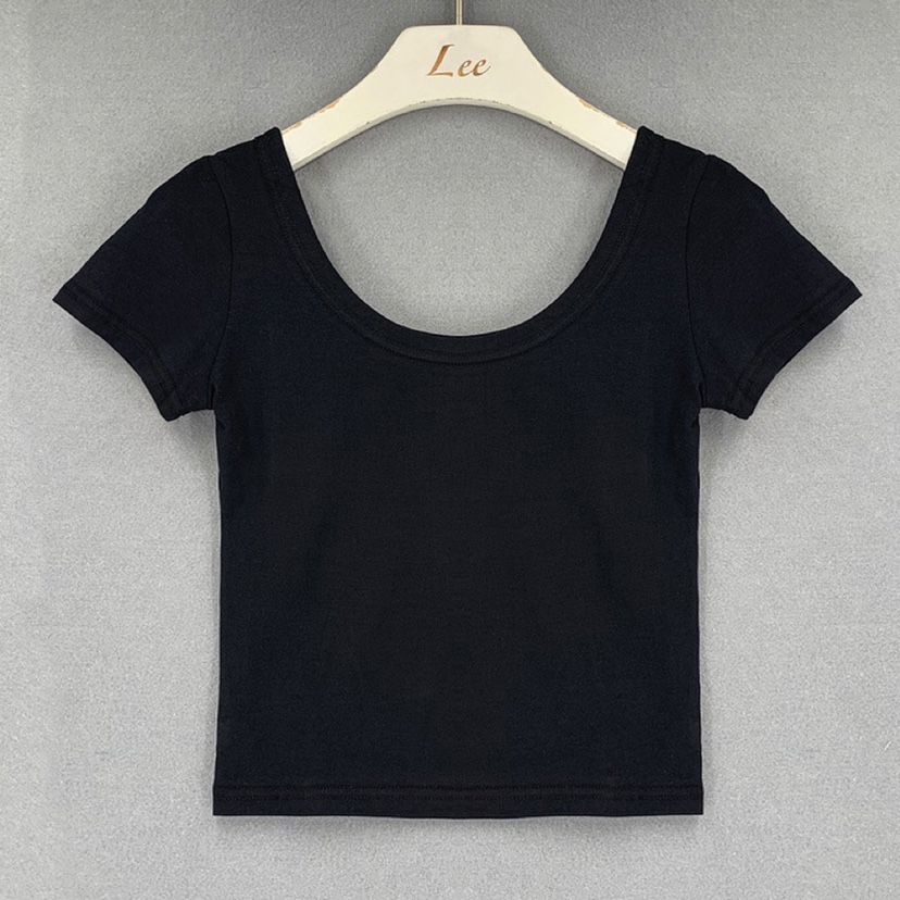 Summer 2025 Sexy Low U-Neck Women's T-Shirt with Waist-Showing Short Sleeves - Dongdaemun Korean Style Fashion Summer 2025 Sexy Low U-Neck Women's T-Shirt with Waist-Showing Short Sleeves - Dongdaemun Korean Style Fashion
