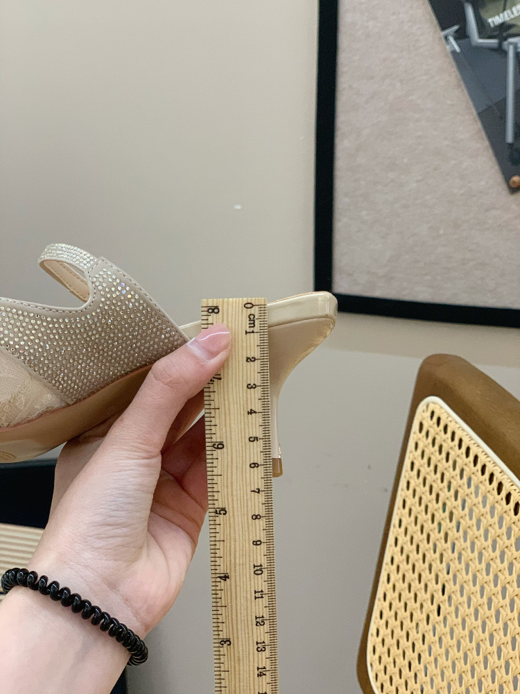 Summer 2025 Women’s Pointed Toe Lace Sequins Half Slippers - Fashionable Closed-Toe Thin Heels for Comfortable Elegance Summer 2025 Women’s Pointed Toe Lace Sequins Half Slippers - Fashionable Closed-Toe Thin Heels for Comfortable Elegance