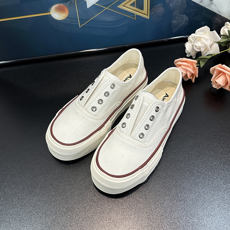 Summer 2025 Womenâ€™s Thick-Soled Height-Increasing Canvas Slip-On Sneakers, Breathable Casual Sports Shoes