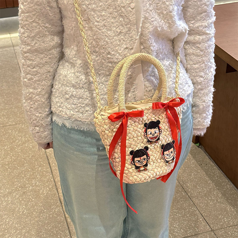 Summer Beach Vacation Woven Bag for Women, Versatile Cute Crossbody Bucket Bag, Straw Style, Perfect for Y2K and Boho Looks Summer Beach Vacation Woven Bag for Women, Versatile Cute Crossbody Bucket Bag, Straw Style, Perfect for Y2K and Boho Looks