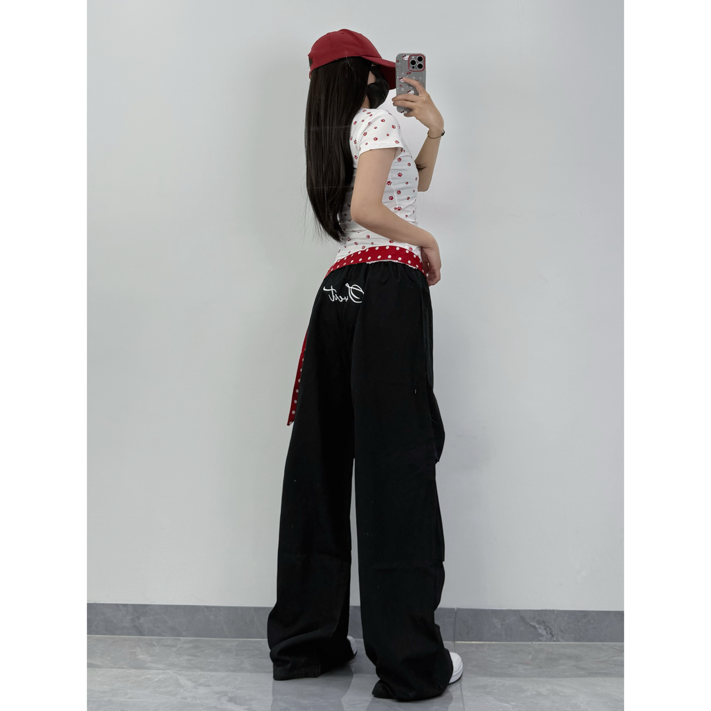 Summer Dance Set Women's Off-Shoulder Short Sleeve T-Shirt with Dog Paw Heart Print - Slimming Waist Casual Top Summer Dance Set Women's Off-Shoulder Short Sleeve T-Shirt with Dog Paw Heart Print - Slimming Waist Casual Top