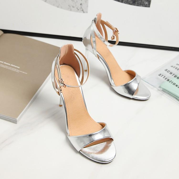 Summer High-Heeled Women's Sandals - Peep-Toe, One-Strap Roman Style, Thin Heel, Size 46, European & American Fashion Summer High-Heeled Women's Sandals - Peep-Toe, One-Strap Roman Style, Thin Heel, Size 46, European & American Fashion