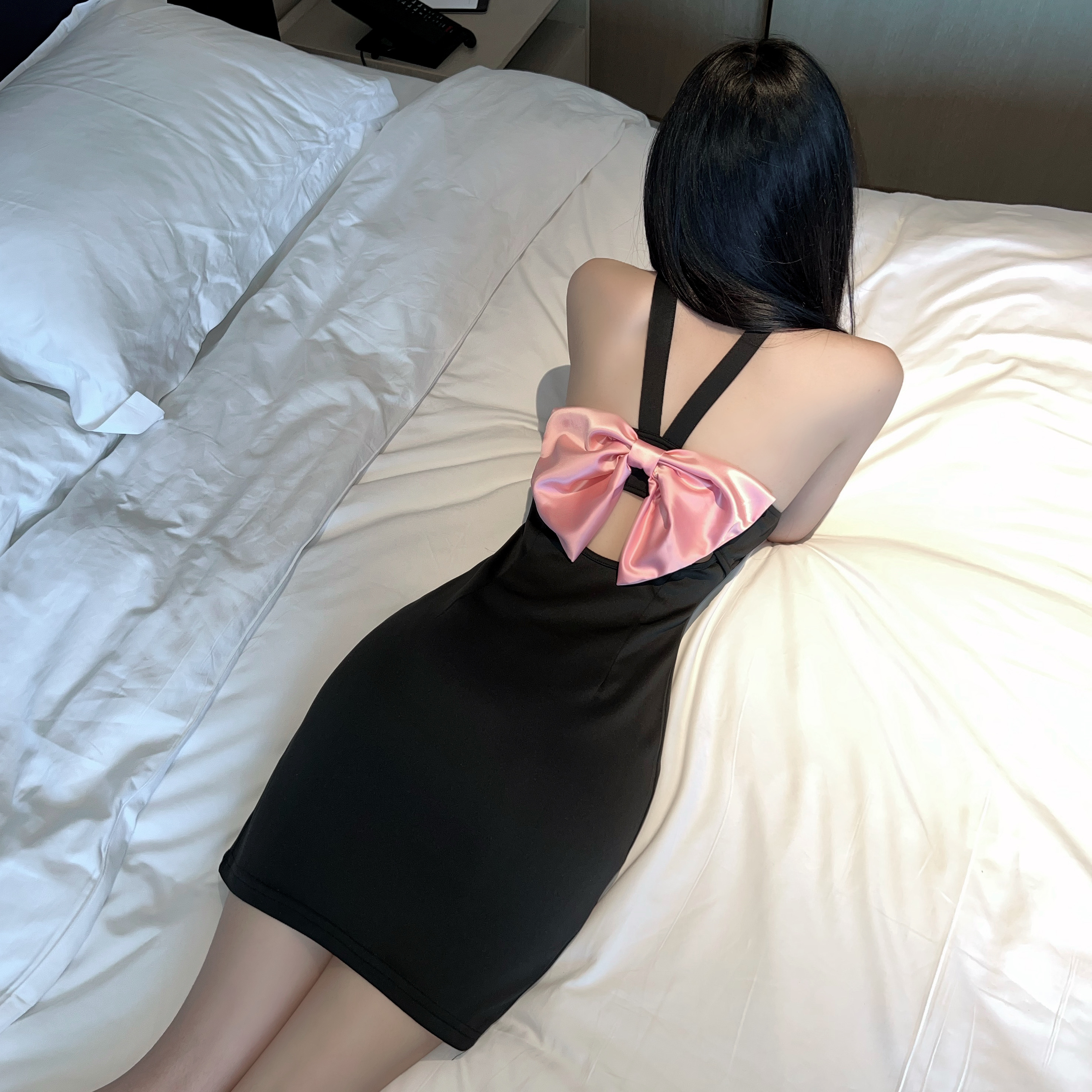 Summer Little Black Dress for Women, Sexy Strapless Bodycon Mini with Chest-Revealing Design, Pure Desire Nightclub Style