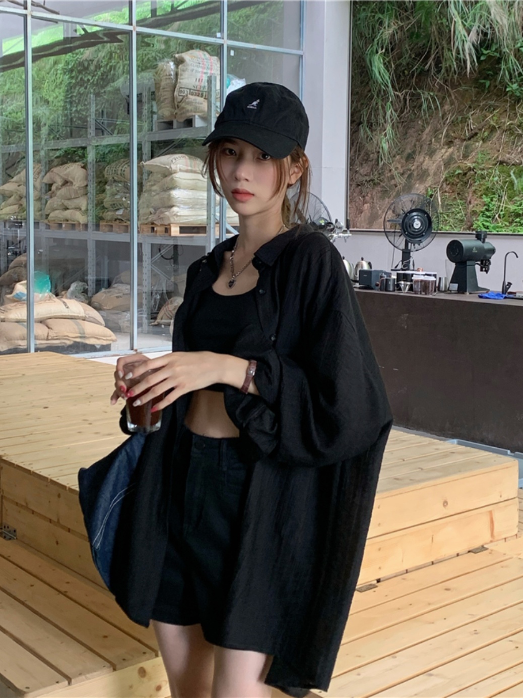 Summer Long Sleeve Jazz Hip-Hop Shirt for Women, Hong Kong Style Dance Jacket, Trendy Streetwear Top Summer Long Sleeve Jazz Hip-Hop Shirt for Women, Hong Kong Style Dance Jacket, Trendy Streetwear Top