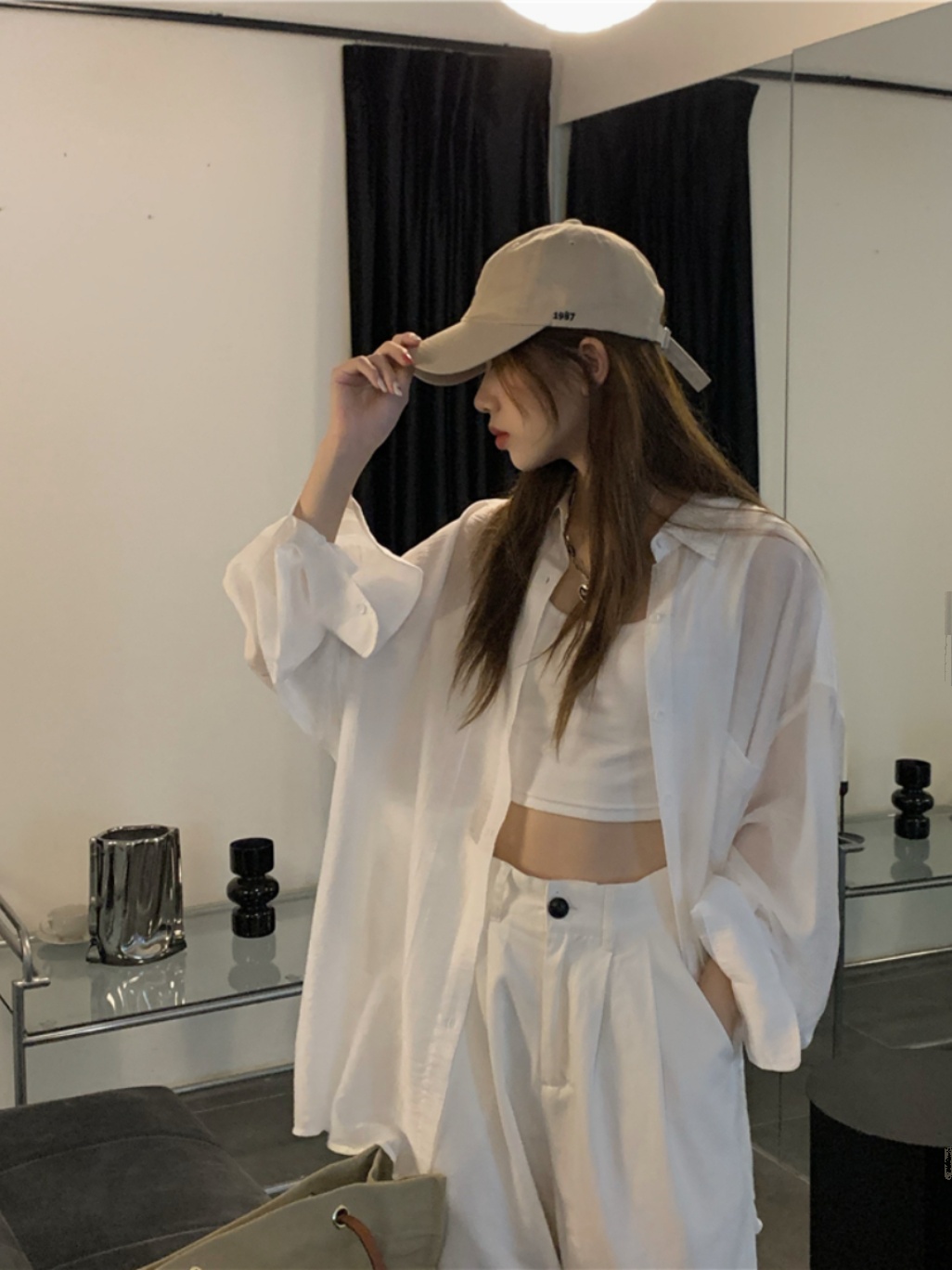 Summer Long Sleeve Jazz Hip-Hop Shirt for Women, Hong Kong Style Dance Jacket, Trendy Streetwear Top Summer Long Sleeve Jazz Hip-Hop Shirt for Women, Hong Kong Style Dance Jacket, Trendy Streetwear Top