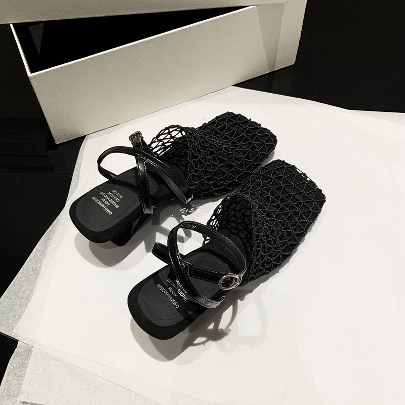 Summer Love Net Sexy Breathable Mesh Irregular Wedge Heeled Sandals for Women - Trendy Hollow Design for Chic Summer Style