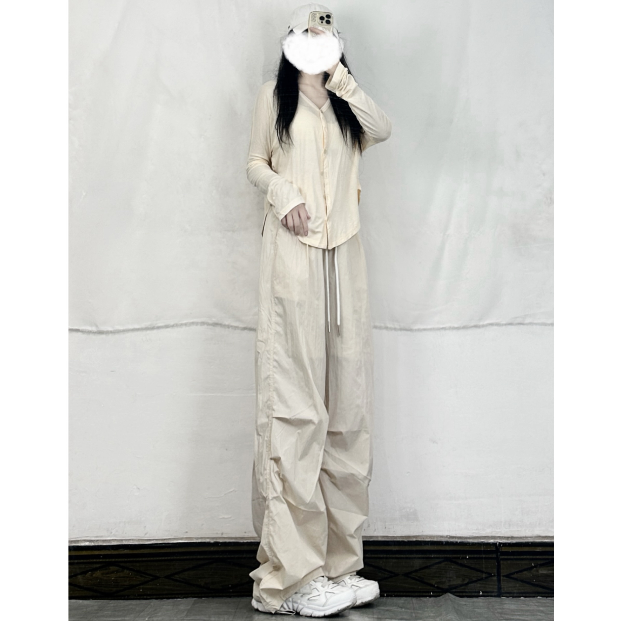 Summer Multi-Color Pleated Dance Cover-Up with Drawstring Cuffed Casual Long Pants - Y2K High Street Hot Girl Style Summer Multi-Color Pleated Dance Cover-Up with Drawstring Cuffed Casual Long Pants - Y2K High Street Hot Girl Style