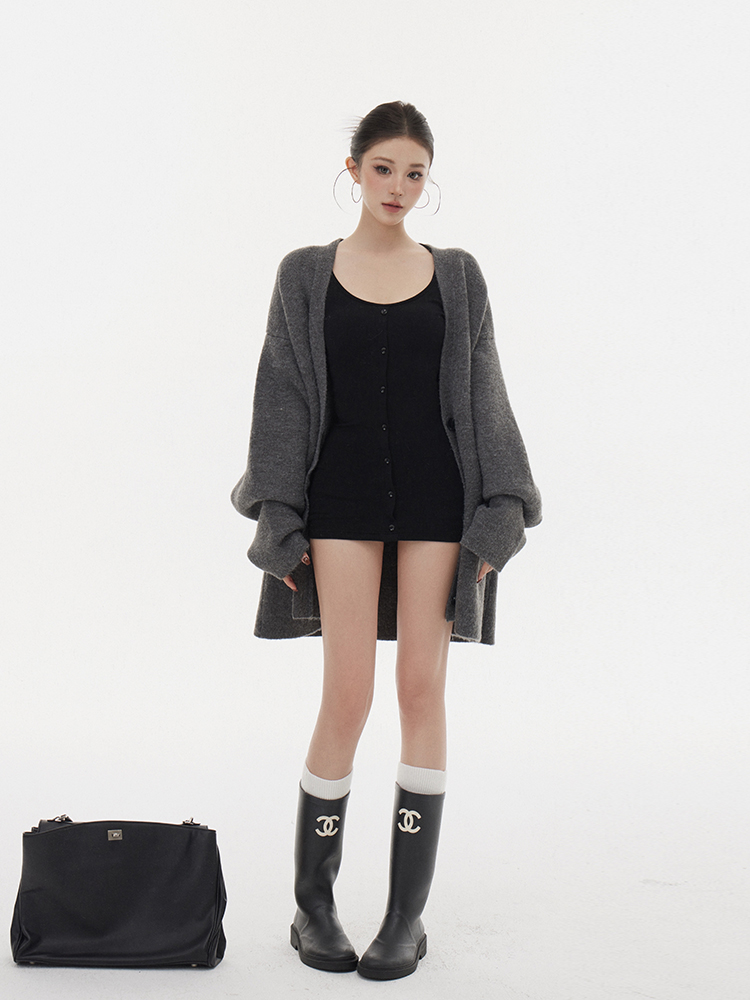 Sunset Harbor Knitted Cardigan for Women - Loose Autumn Winter Sweater - Cozy Lazy Style Outerwear