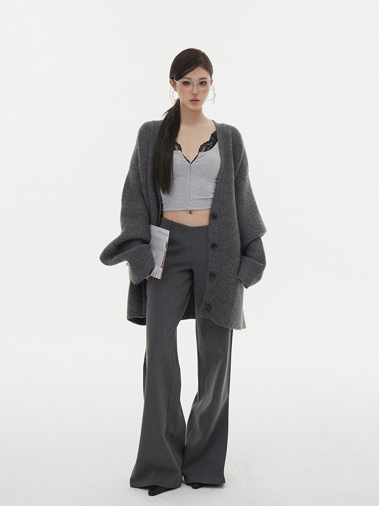 Sunset Harbor Knitted Cardigan for Women - Loose Autumn Winter Sweater - Cozy Lazy Style Outerwear