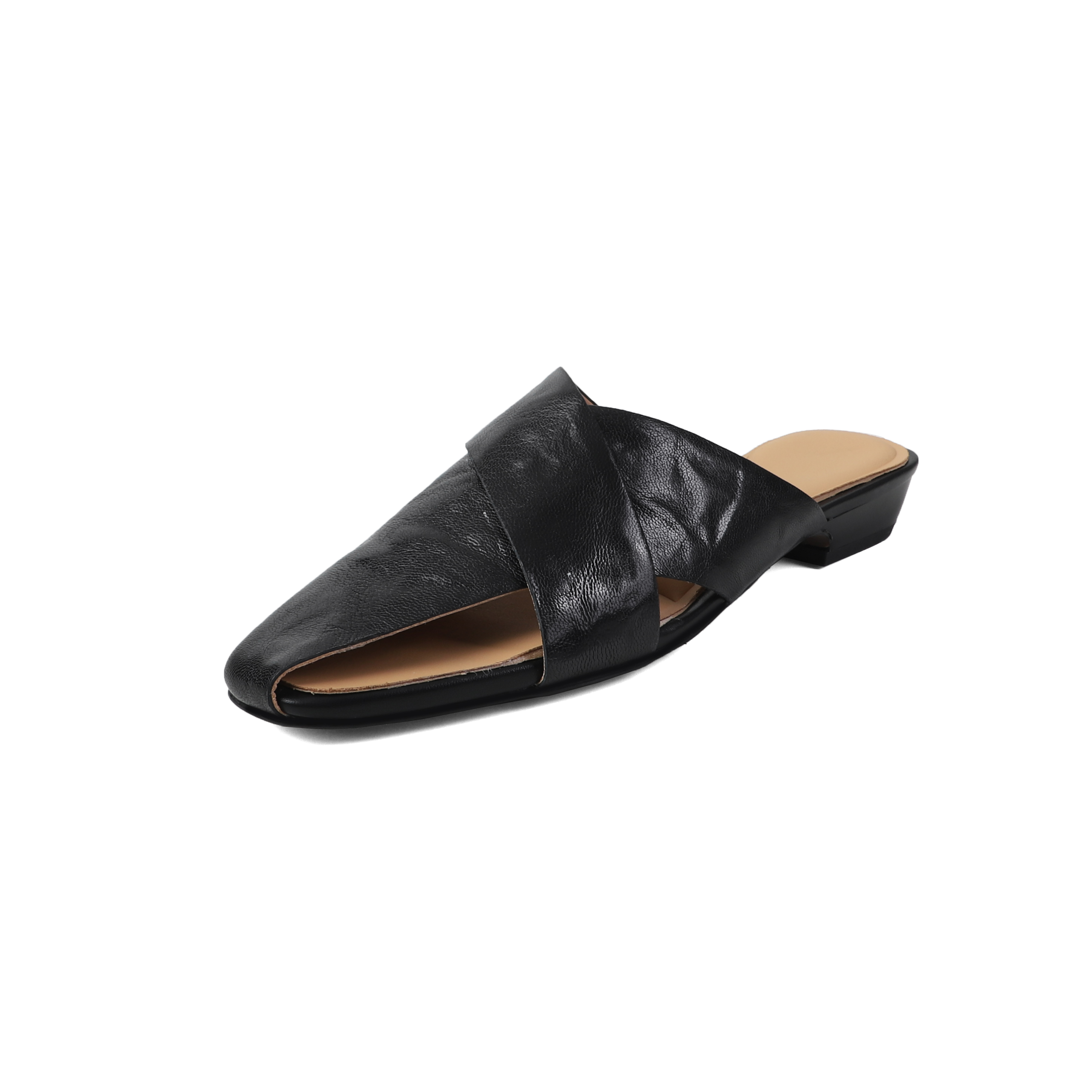 Super Soft Lambskin Hollowed-Out Square-Toe Sandals for Women - Trendy Summer Outdoor Half-Slippers Super Soft Lambskin Hollowed-Out Square-Toe Sandals for Women - Trendy Summer Outdoor Half-Slippers