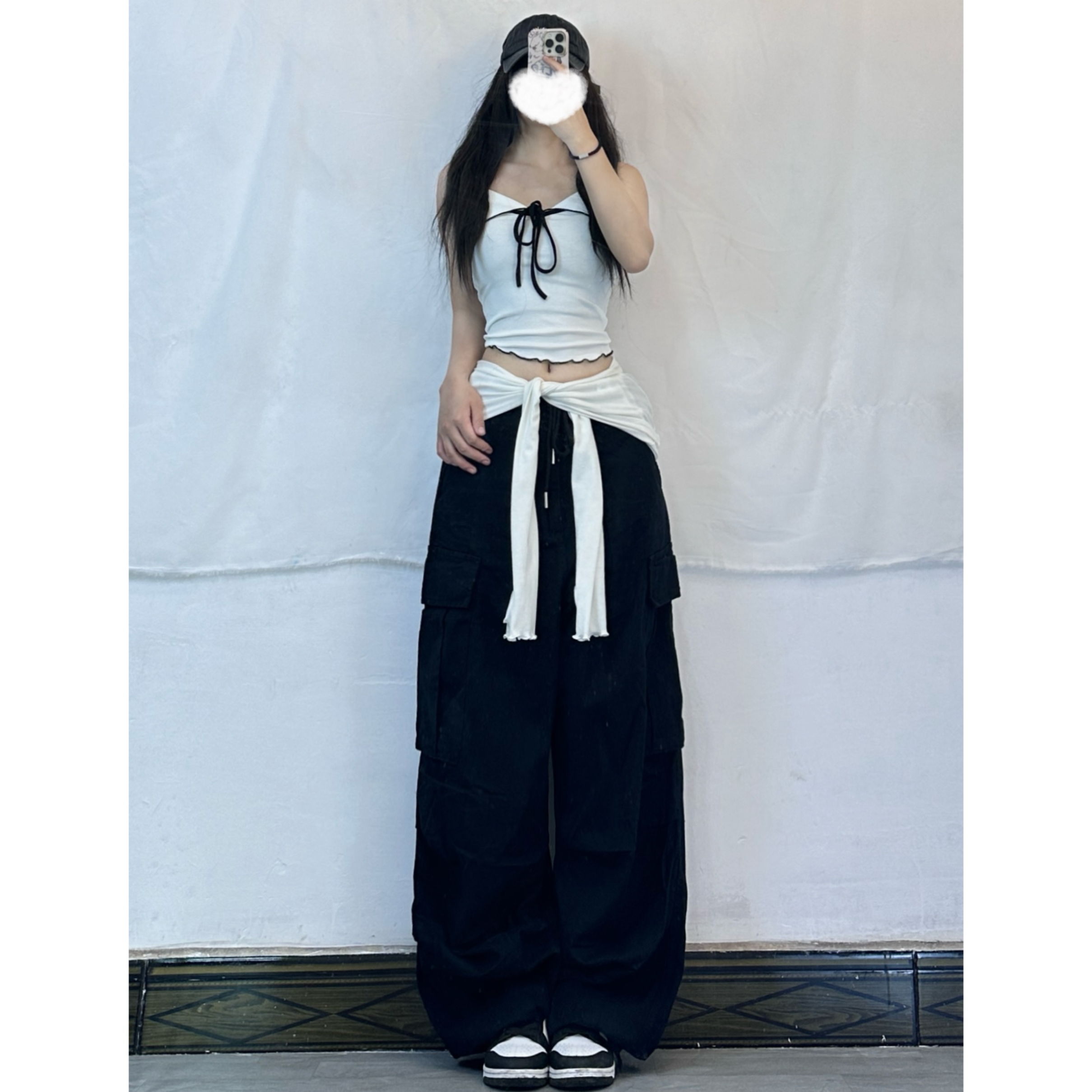 Sweet and Spicy Color-Block Bow Tie Camisole Jazz Dance Top for Women - Chic 90s Inspired Dance Outfit Sweet and Spicy Color-Block Bow Tie Camisole Jazz Dance Top for Women - Chic 90s Inspired Dance Outfit