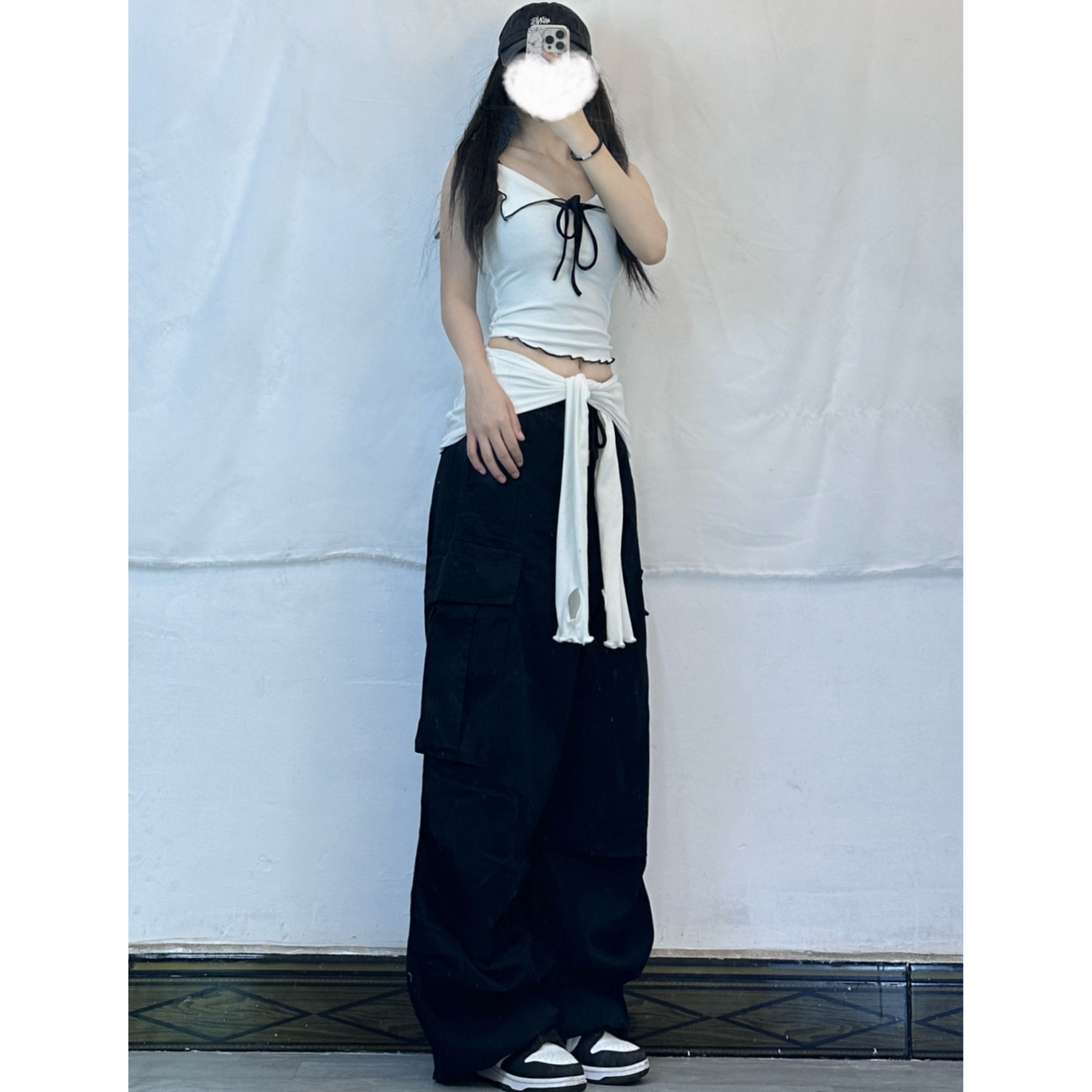 Sweet and Spicy Color-Block Bow Tie Camisole Jazz Dance Top for Women - Chic 90s Inspired Dance Outfit Sweet and Spicy Color-Block Bow Tie Camisole Jazz Dance Top for Women - Chic 90s Inspired Dance Outfit