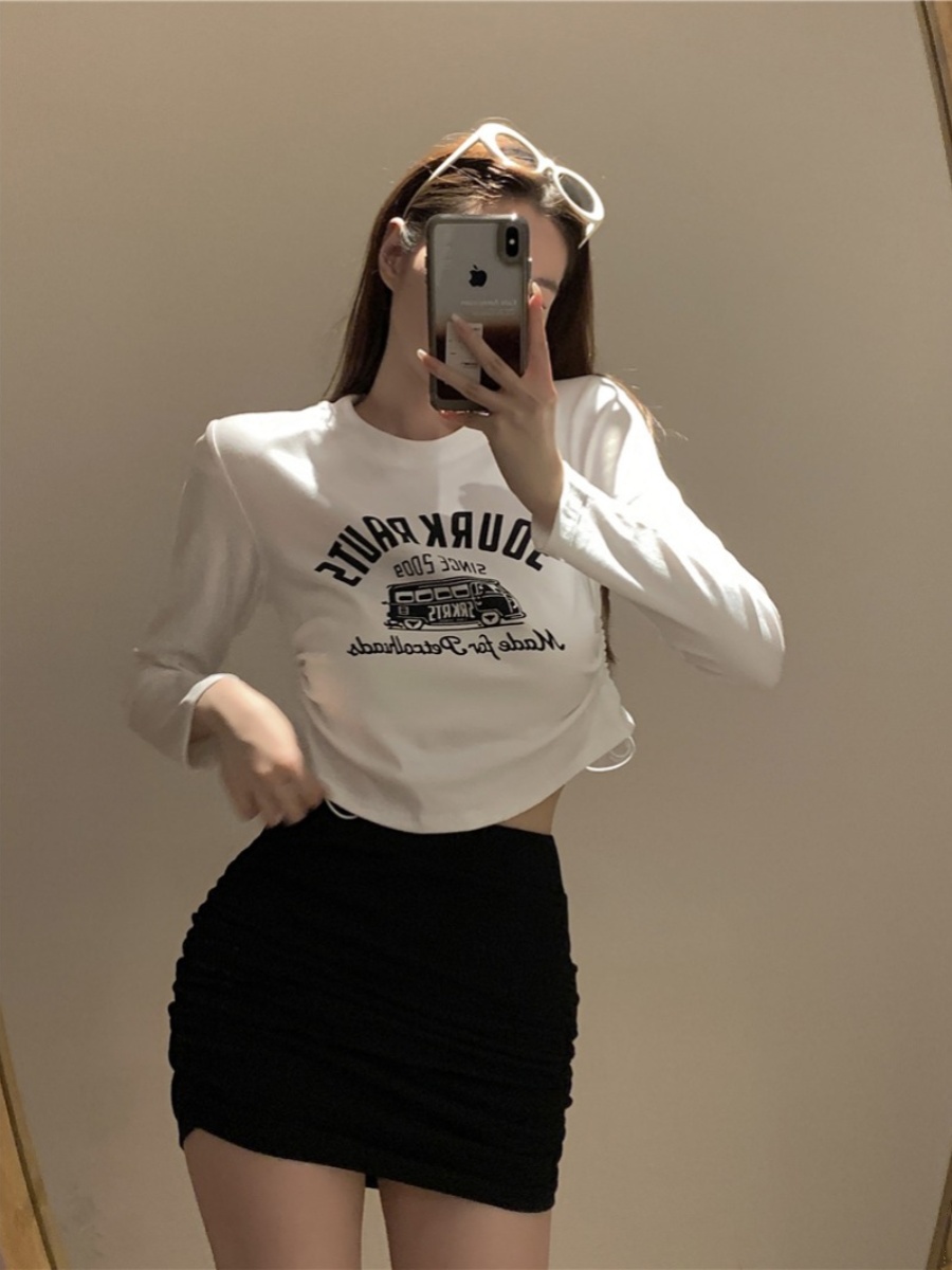 Sweet and Spicy K-Pop Jazz Dance Top for Early Autumn Music Festivals - Trendy Short Performance Outfit Sweet and Spicy K-Pop Jazz Dance Top for Early Autumn Music Festivals - Trendy Short Performance Outfit