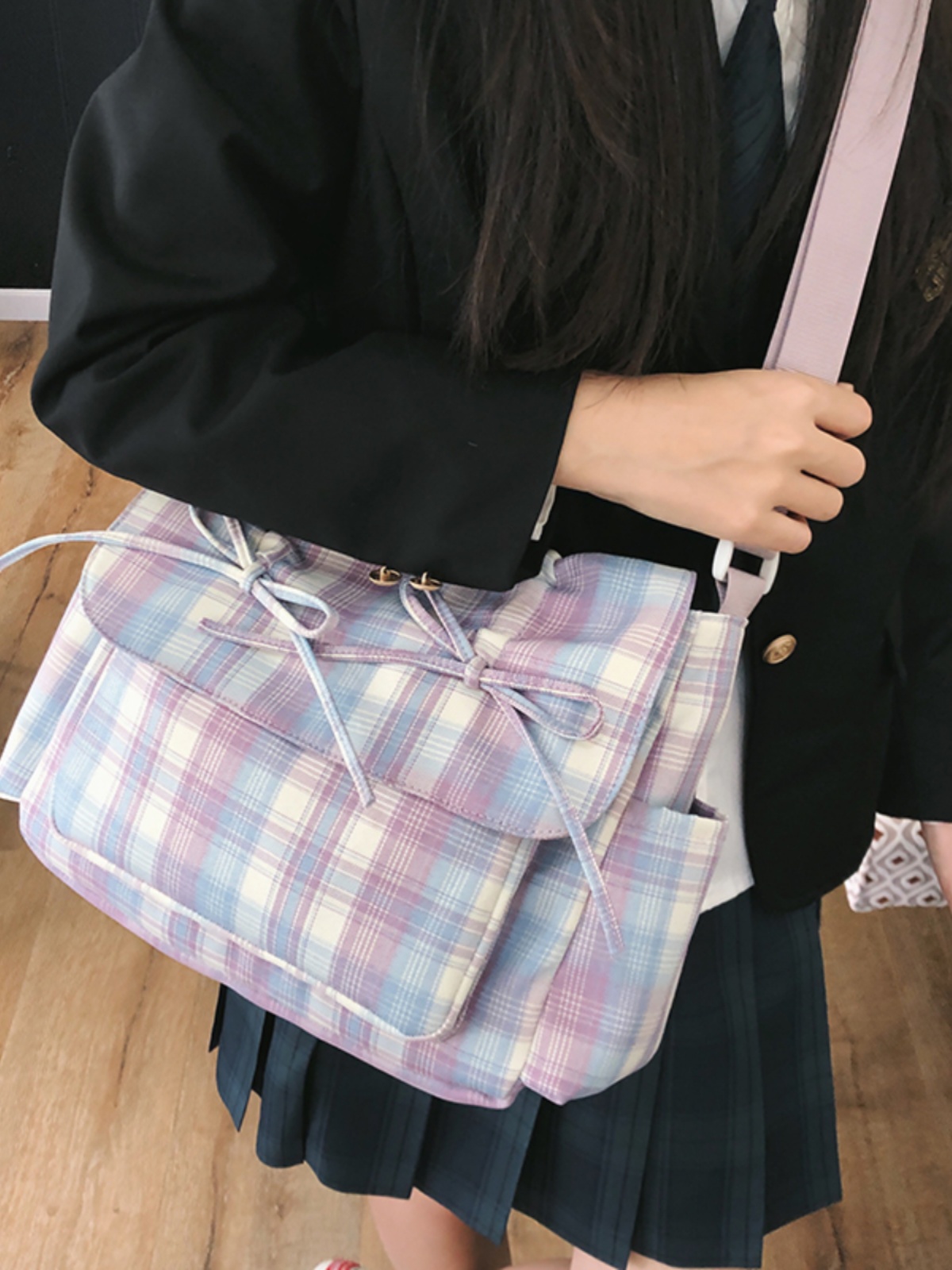 Sweet Bow Canvas Tote Bag for Women - 2025 Large Capacity Commuter Shoulder Bag, Casual Student Style