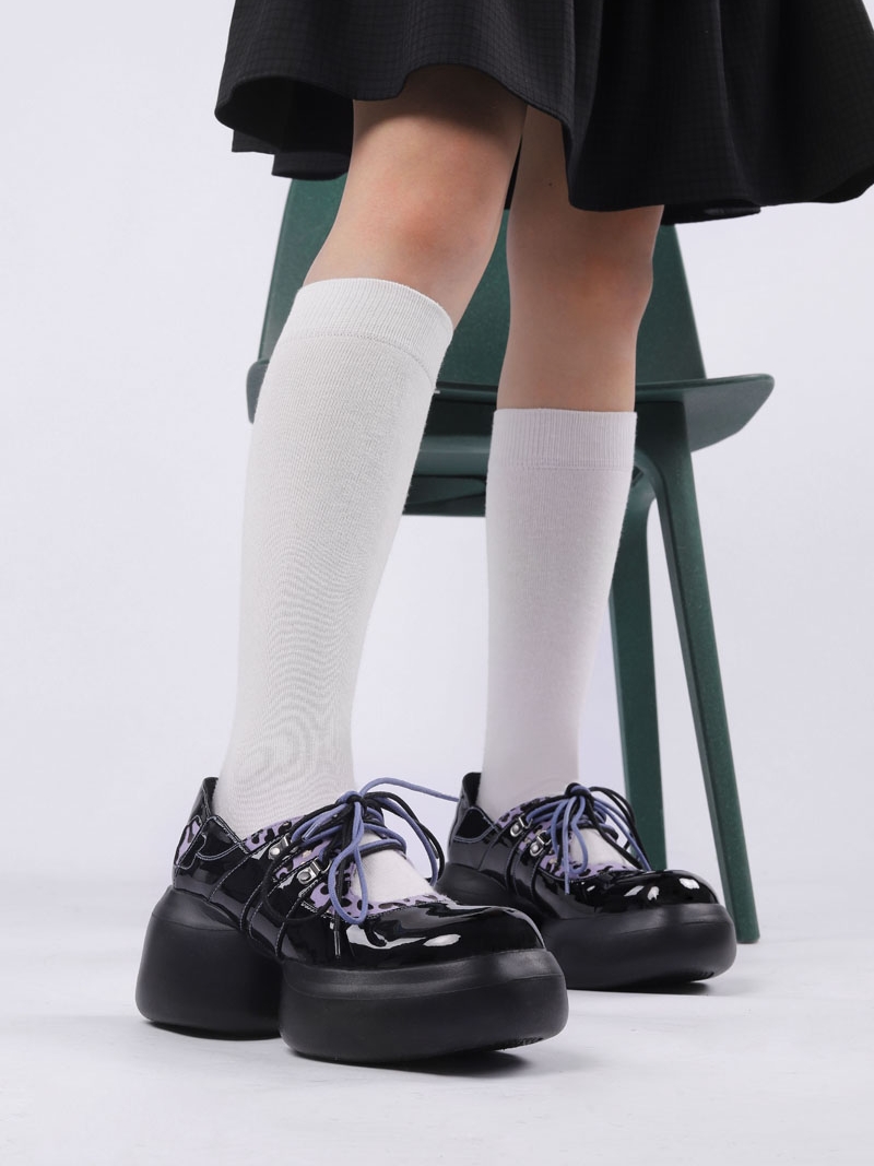 Sweet Cool Mary Jane Shoes for Women - Cute Height-Increasing Thick-Soled Leather Flats for Summer 2025