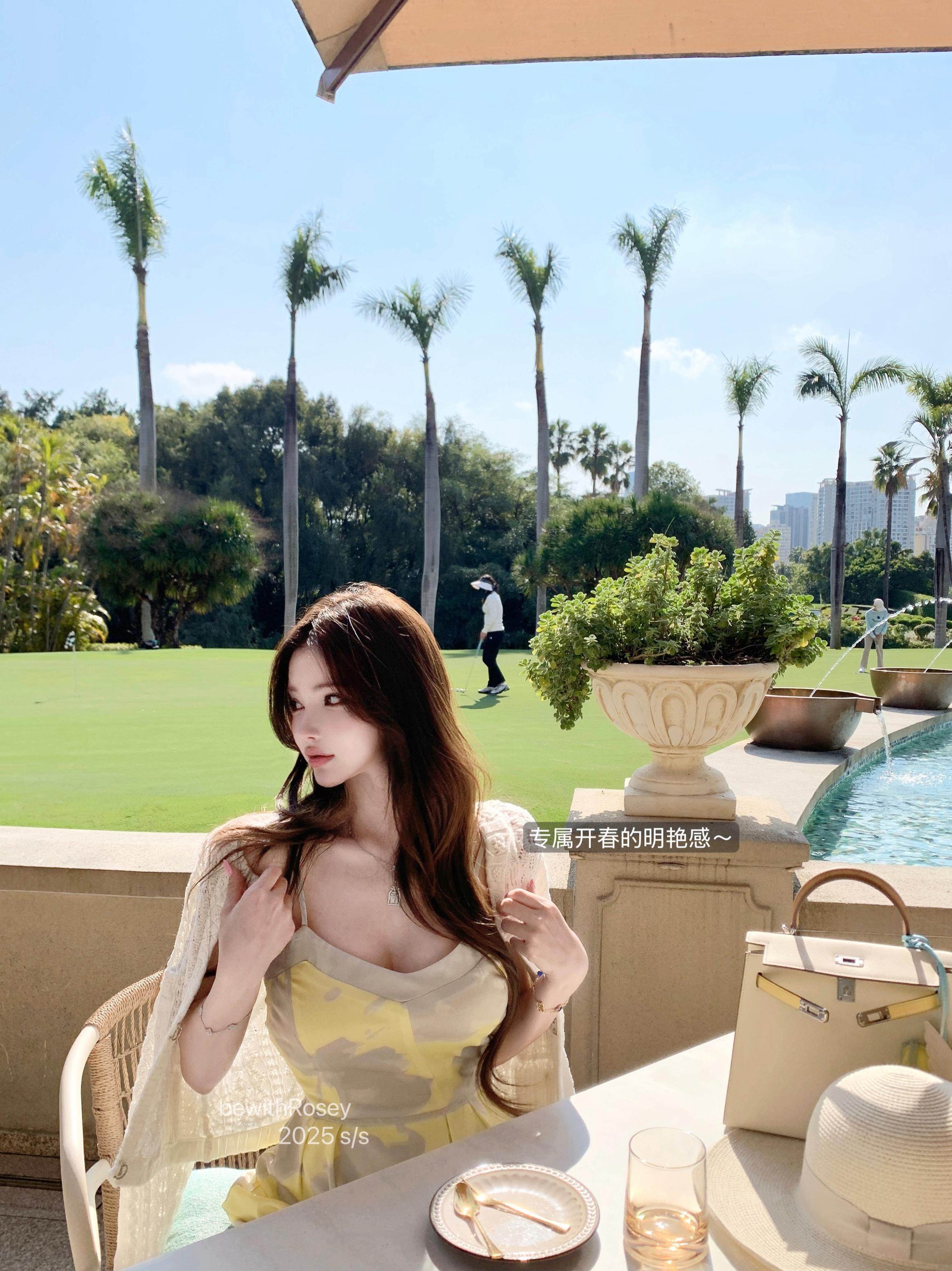 Sweet Pear Smoothie Yellow Color Block Silk Camisole Dress - Luxurious Printed Design, Trendy 90s Style