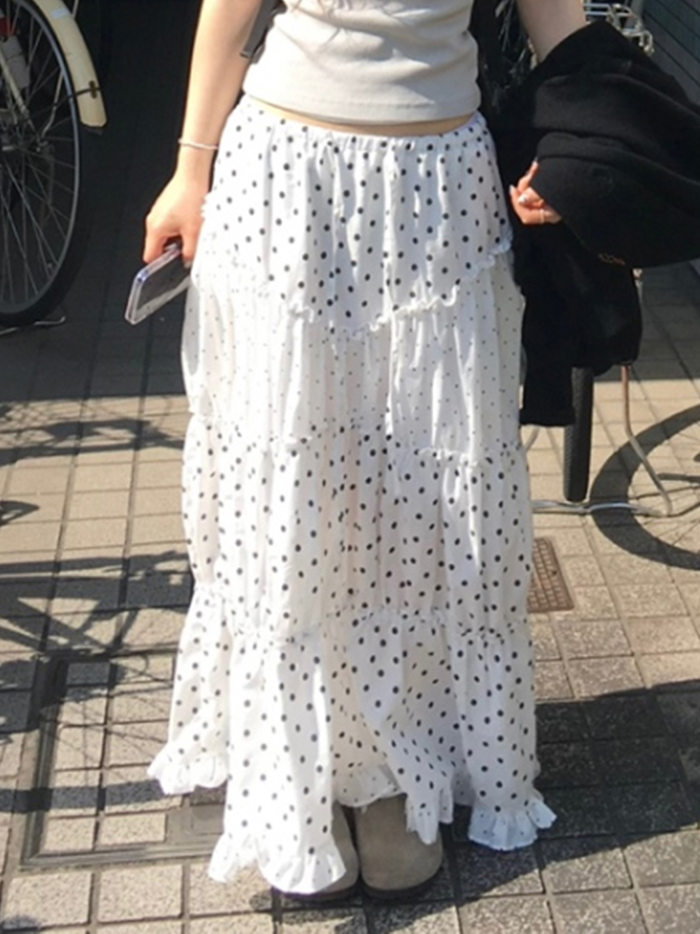 Sweet Princess Style Polka Dot A-Line Midi Skirt for Women, Fashionable Vintage-Inspired Versatile Long Skirt, Age-Reducing Fashion Sweet Princess Style Polka Dot A-Line Midi Skirt for Women, Fashionable Vintage-Inspired Versatile Long Skirt, Age-Reducing Fashion